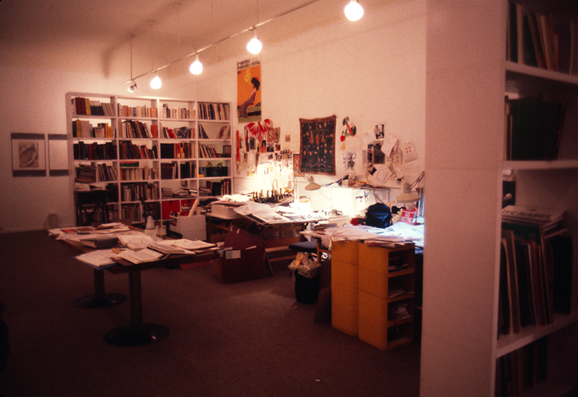 Milton Glaser's desk area